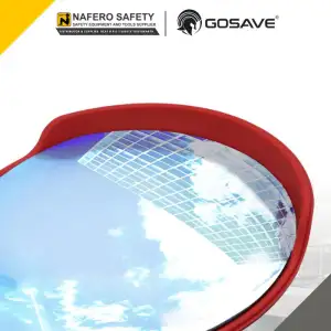 Miniatur galeri GOSAVE Convex Mirror Cermin Tikungan Jalan Raya Parkiran Gudang Bahan ABS PC Tahan Pecah Tahan Cuaca
