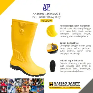 Miniatur galeri Sepatu Boot Hujan AP BOOTS TERRA ECO 3 Warna KUNING AP BOOTS Rain Boots Proyek Karet Anti Slip, Air, Minyak, Ringan